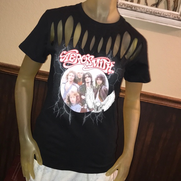 Tops - RAD Custom Cut Aerosmith Band Concert Tour Tee